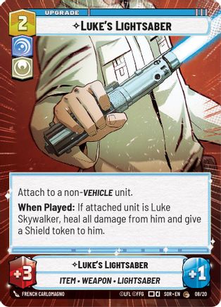 Luke's Lightsaber (Hyperspace) (SPARK OF REBELLION: WEEKLY PLAY PROMOS) - Premium Star Wars: Unlimited Single from Weekly Play Promos - Just $0.08! Shop now at Game Crave Tournament Store