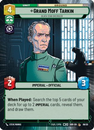 Grand Moff Tarkin - Death Star Overseer (Hyperspace) (SPARK OF REBELLION: WEEKLY PLAY PROMOS) - Premium Star Wars: Unlimited Single from Weekly Play Promos - Just $0.08! Shop now at Game Crave Tournament Store