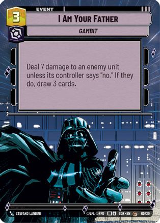 I Am Your Father (Hyperspace) (SPARK OF REBELLION: WEEKLY PLAY PROMOS) - Premium Star Wars: Unlimited Single from Weekly Play Promos - Just $0.08! Shop now at Game Crave Tournament Store