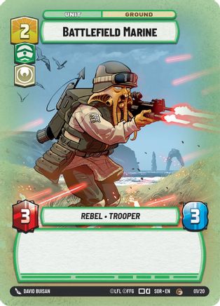 Battlefield Marine (SPARK OF REBELLION: WEEKLY PLAY PROMOS) - Premium Star Wars: Unlimited Single from Weekly Play Promos - Just $0.08! Shop now at Game Crave Tournament Store