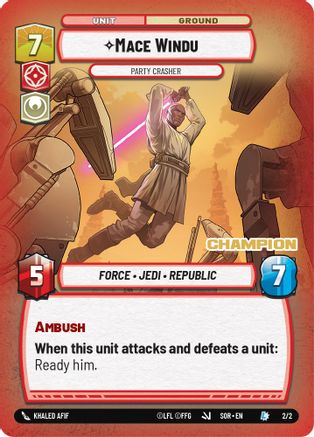 Mace Windu - Party Crasher (Champion) (STORE SHOWDOWN PROMOS) - Premium Star Wars: Unlimited Single from Store Showdown Promos - Just $14.54! Shop now at Game Crave Tournament Store