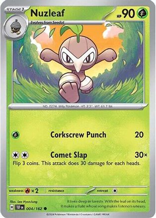 Nuzleaf 4 - SV05 Temporal Forces Reverse Holofoil - Premium Pokemon Single from Nintendo - Just $0.25! Shop now at Game Crave Tournament Store