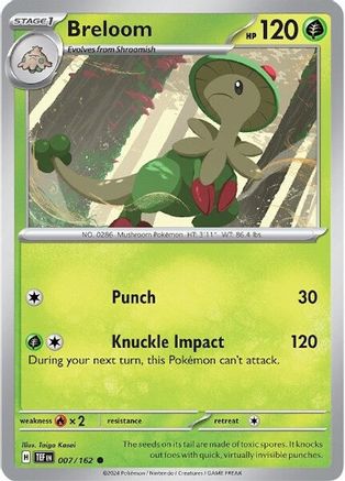 Breloom 7 - SV05 Temporal Forces Reverse Holofoil - Premium Pokemon Single from Nintendo - Just $0.25! Shop now at Game Crave Tournament Store