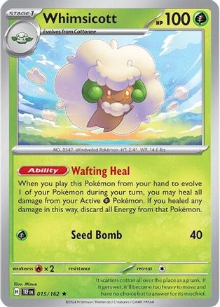 Whimsicott 15 - SV05 Temporal Forces Holofoil - Premium Pokemon Single from Nintendo - Just $0.50! Shop now at Game Crave Tournament Store