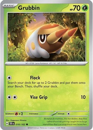 Grubbin 18 - SV05 Temporal Forces - Premium Pokemon Single from Nintendo - Just $0.25! Shop now at Game Crave Tournament Store