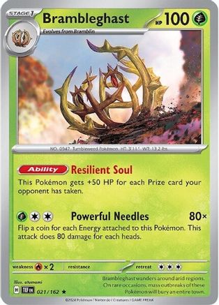 Brambleghast 21 - SV05 Temporal Forces Reverse Holofoil - Premium Pokemon Single from Nintendo - Just $0.50! Shop now at Game Crave Tournament Store