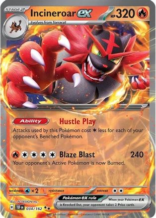 Incineroar ex 34 - SV05 Temporal Forces Holofoil - Premium Pokemon Single from Nintendo - Just $0.50! Shop now at Game Crave Tournament Store