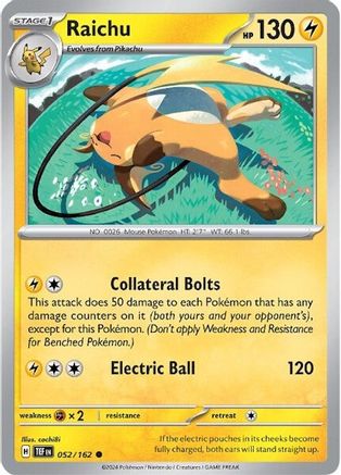 Raichu 52 - SV05 Temporal Forces - Premium Pokemon Single from Nintendo - Just $0.25! Shop now at Game Crave Tournament Store