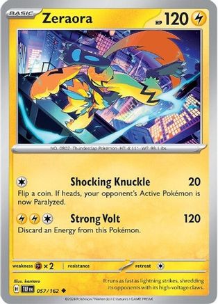 Zeraora 57 - SV05 Temporal Forces - Premium Pokemon Single from Nintendo - Just $0.25! Shop now at Game Crave Tournament Store