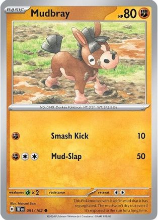 Mudbray 91 - SV05 Temporal Forces Reverse Holofoil - Premium Pokemon Single from Nintendo - Just $0.25! Shop now at Game Crave Tournament Store