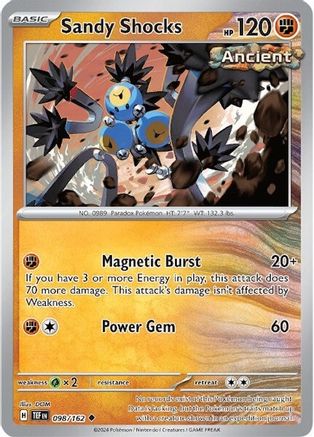 Sandy Shocks 98 - SV05 Temporal Forces Reverse Holofoil - Premium Pokemon Single from Nintendo - Just $0.25! Shop now at Game Crave Tournament Store