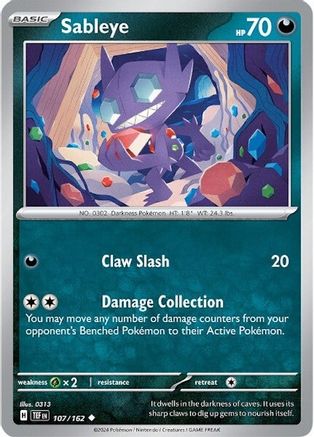 Sableye 107 - SV05 Temporal Forces - Premium Pokemon Single from Nintendo - Just $0.25! Shop now at Game Crave Tournament Store