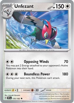 Unfezant 135 - SV05 Temporal Forces - Premium Pokemon Single from Nintendo - Just $0.25! Shop now at Game Crave Tournament Store