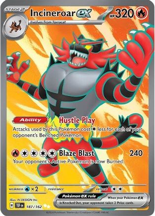 Incineroar ex 187 - SV05 Temporal Forces Holofoil - Premium Pokemon Single from Nintendo - Just $1.46! Shop now at Game Crave Tournament Store