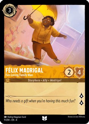 Felix Madrigal - Fun-Loving Family Man (9/204) - Ursulas Return - Premium Lorcana Single from Ursula's Return - Just $0.25! Shop now at Game Crave Tournament Store