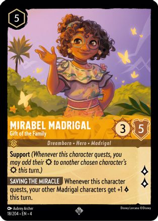 Mirabel Madrigal - Gift of the Family (18/204) - Ursulas Return - Premium Lorcana Single from Ursula's Return - Just $0.25! Shop now at Game Crave Tournament Store