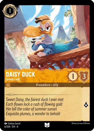 Daisy Duck - Lovely Lady (6/204) - Ursulas Return - Premium Lorcana Single from Ursula's Return - Just $0.25! Shop now at Game Crave Tournament Store