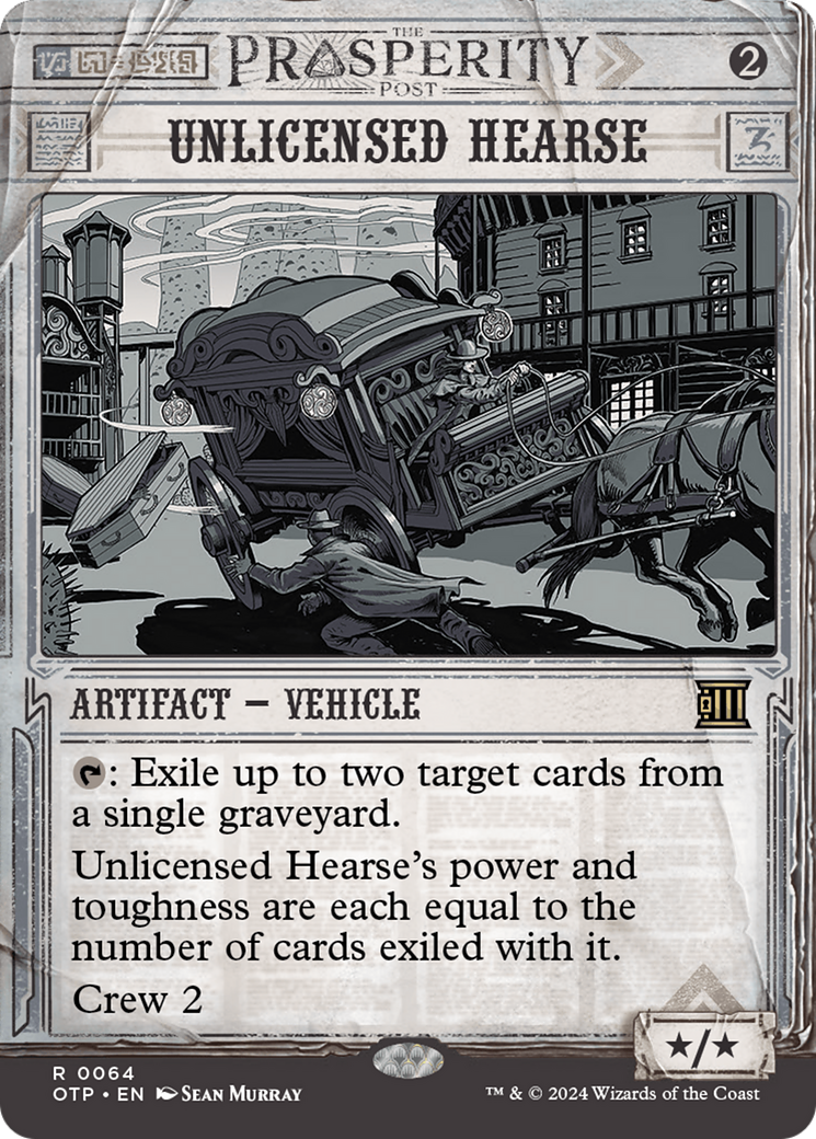 Unlicensed Hearse (OTP-064) - Breaking News: (Showcase) (Borderless) Foil - Premium MTG Single from Wizards of the Coast - Just $0.64! Shop now at Game Crave Tournament Store