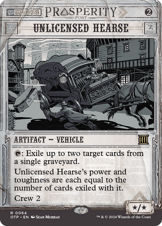 Unlicensed Hearse (OTP-064) - Breaking News: (Showcase) (Borderless) - Premium MTG Single from Wizards of the Coast - Just $0.94! Shop now at Game Crave Tournament Store
