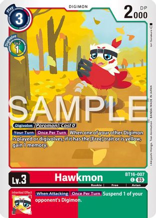 Hawkmon (BT16-007) - Beginning Observer - Premium Digimon Single from Bandai - Just $0.25! Shop now at Game Crave Tournament Store