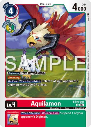 Aquilamon (BT16-008) - Beginning Observer - Premium Digimon Single from Bandai - Just $0.25! Shop now at Game Crave Tournament Store