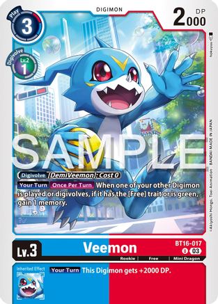 Veemon (BT16-017) - Beginning Observer - Premium Digimon Single from Bandai - Just $0.98! Shop now at Game Crave Tournament Store