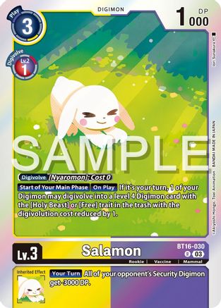Salamon (BT16-030) - Beginning Observer Foil - Premium Digimon Single from Bandai - Just $1.69! Shop now at Game Crave Tournament Store
