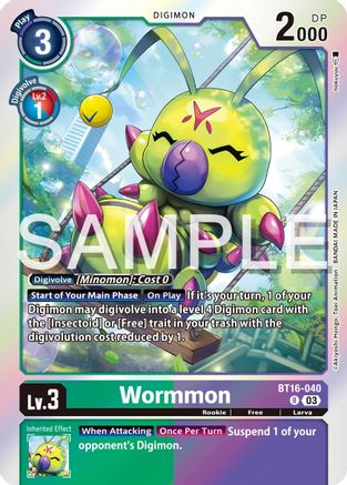 Wormmon (BT16-040) - Beginning Observer Foil - Premium Digimon Single from Bandai - Just $2.75! Shop now at Game Crave Tournament Store