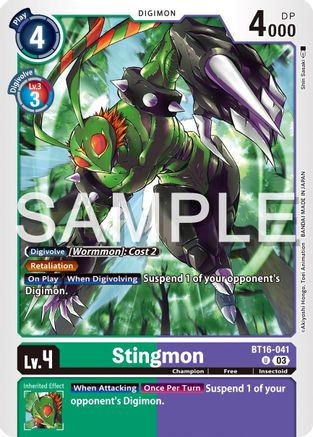 Stingmon (BT16-041) - Beginning Observer - Premium Digimon Single from Bandai - Just $0.25! Shop now at Game Crave Tournament Store