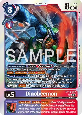 Dinobeemon (BT16-077) - Beginning Observer Foil - Premium Digimon Single from Bandai - Just $8.67! Shop now at Game Crave Tournament Store