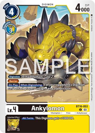 Ankylomon (BT16-053) - Beginning Observer - Premium Digimon Single from Bandai - Just $0.25! Shop now at Game Crave Tournament Store