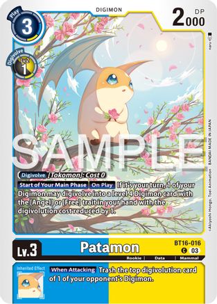 Patamon (BT16-016) - Beginning Observer - Premium Digimon Single from Bandai - Just $0.25! Shop now at Game Crave Tournament Store