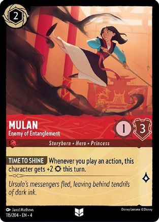 Mulan - Enemy of Entanglement (115/204) - Ursulas Return - Premium Lorcana Single from Ursula's Return - Just $0.25! Shop now at Game Crave Tournament Store