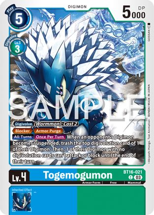 Togemogumon (BT16-021) - Beginning Observer - Premium Digimon Single from Bandai - Just $0.25! Shop now at Game Crave Tournament Store