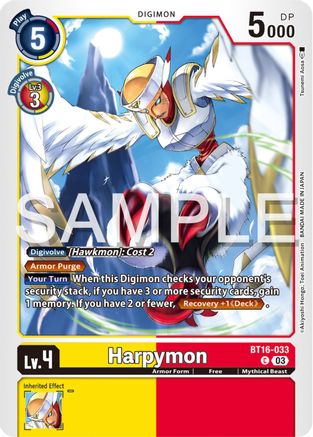 Harpymon (BT16-033) - Beginning Observer - Premium Digimon Single from Bandai - Just $0.25! Shop now at Game Crave Tournament Store
