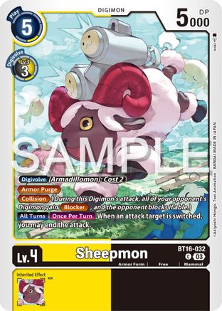 Sheepmon (BT16-032) - Beginning Observer - Premium Digimon Single from Bandai - Just $0.25! Shop now at Game Crave Tournament Store