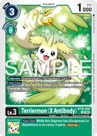Terriermon (X Antibody) (BT16-038) - Beginning Observer - Premium Digimon Single from Bandai - Just $0.56! Shop now at Game Crave Tournament Store