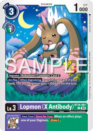 Lopmon (X Antibody) (BT16-067) - Beginning Observer - Premium Digimon Single from Bandai - Just $0.25! Shop now at Game Crave Tournament Store