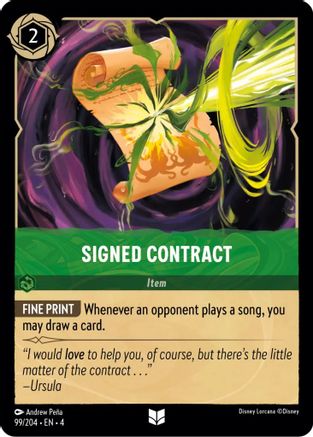Signed Contract (99/204) - Ursulas Return Cold Foil - Premium Lorcana Single from Ursula's Return - Just $0.29! Shop now at Game Crave Tournament Store