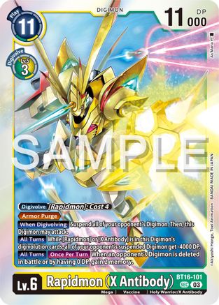 Rapidmon (X Antibody) (BT16-101) - Beginning Observer Foil - Premium Digimon Single from Bandai - Just $28.54! Shop now at Game Crave Tournament Store