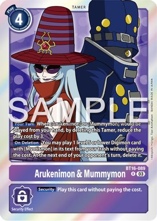 Arukenimon & Mummymon (BT16-089) - Beginning Observer Foil - Premium Digimon Single from Bandai - Just $0.25! Shop now at Game Crave Tournament Store