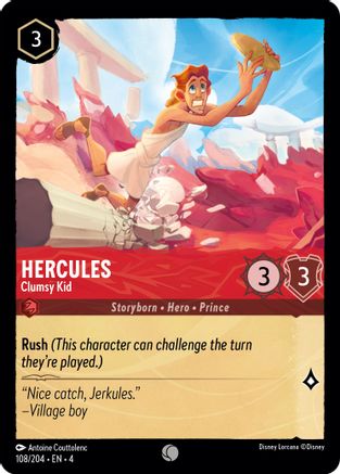 Hercules - Clumsy Kid (108/204) - Ursulas Return Cold Foil - Premium Lorcana Single from Ursula's Return - Just $0.25! Shop now at Game Crave Tournament Store