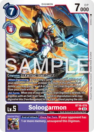 Soloogarmon (BT16-076) - Beginning Observer - Premium Digimon Single from Bandai - Just $0.28! Shop now at Game Crave Tournament Store