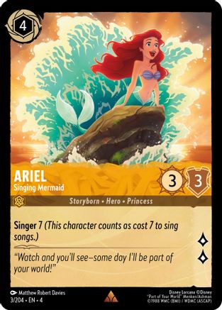 Ariel - Singing Mermaid (3/204) - Ursulas Return - Premium Lorcana Single from Ursula's Return - Just $0.25! Shop now at Game Crave Tournament Store