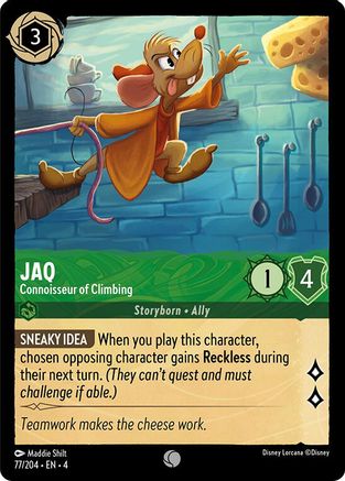 Jaq - Connoisseur of Climbing (77/204) - Ursulas Return - Premium Lorcana Single from Ursula's Return - Just $0.25! Shop now at Game Crave Tournament Store