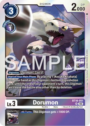 Dorumon (BT16-051) - Beginning Observer Foil - Premium Digimon Single from Bandai - Just $9.52! Shop now at Game Crave Tournament Store