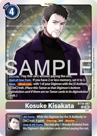 Kosuke Kisakata (BT16-087) - Beginning Observer Foil - Premium Digimon Single from Bandai - Just $0.71! Shop now at Game Crave Tournament Store