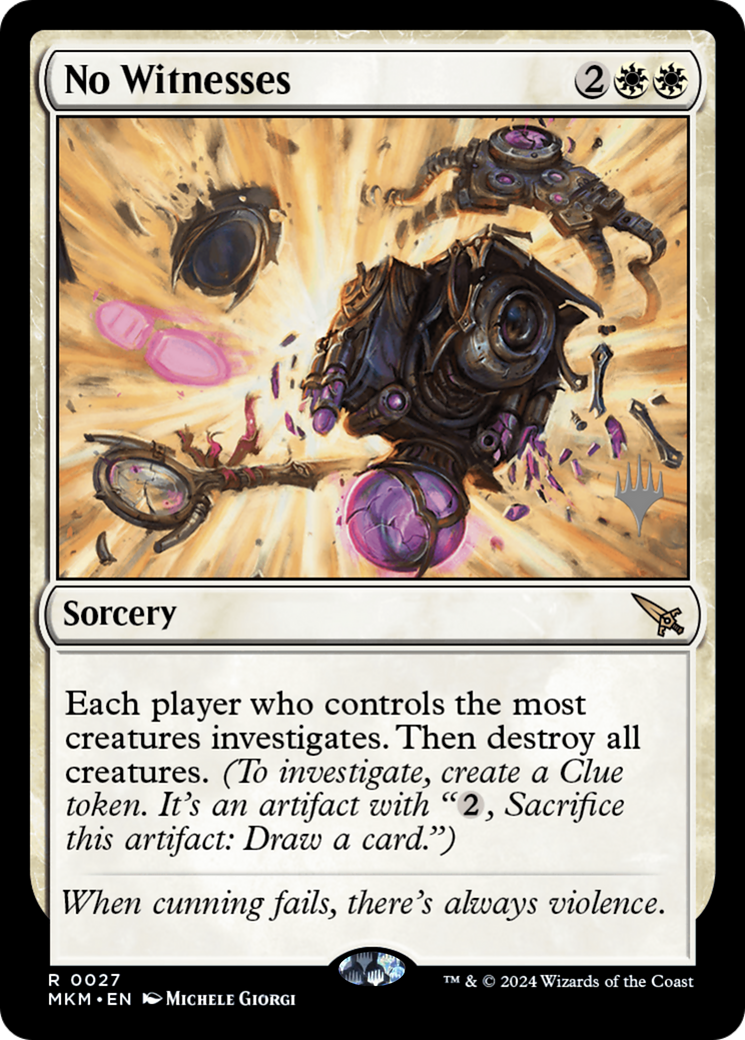 No Witnesses (PMKM-27P) - Murders at Karlov Manor Promos Foil - Premium MTG Single from Wizards of the Coast - Just $0.28! Shop now at Game Crave Tournament Store