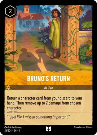 Bruno's Return (26/204) - Ursulas Return - Premium Lorcana Single from Ursula's Return - Just $0.25! Shop now at Game Crave Tournament Store