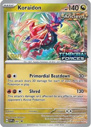 Koraidon - 091 (Prerelease) [Staff] 91 - SV Scarlet & Violet Promo Cards Holofoil